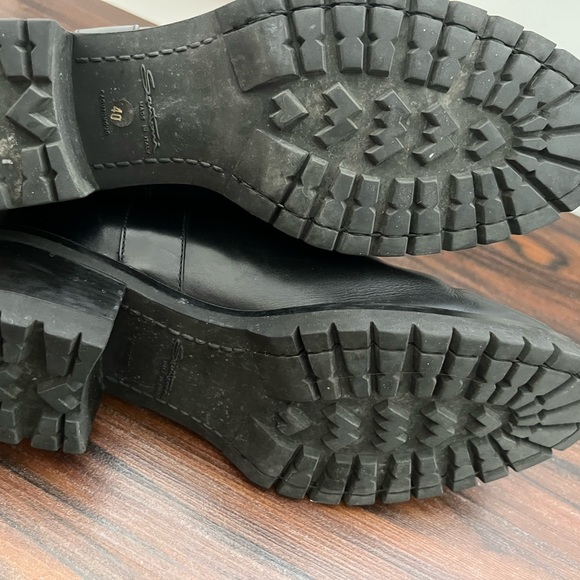 Santoni leather combat moto style booties - Picture 10 of 17